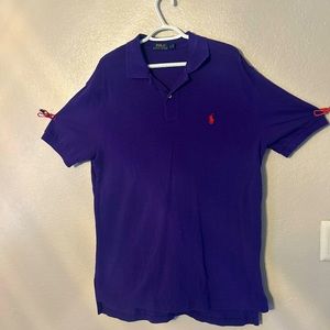 (Custom slim fit spa Terry polo shirts) size L purple